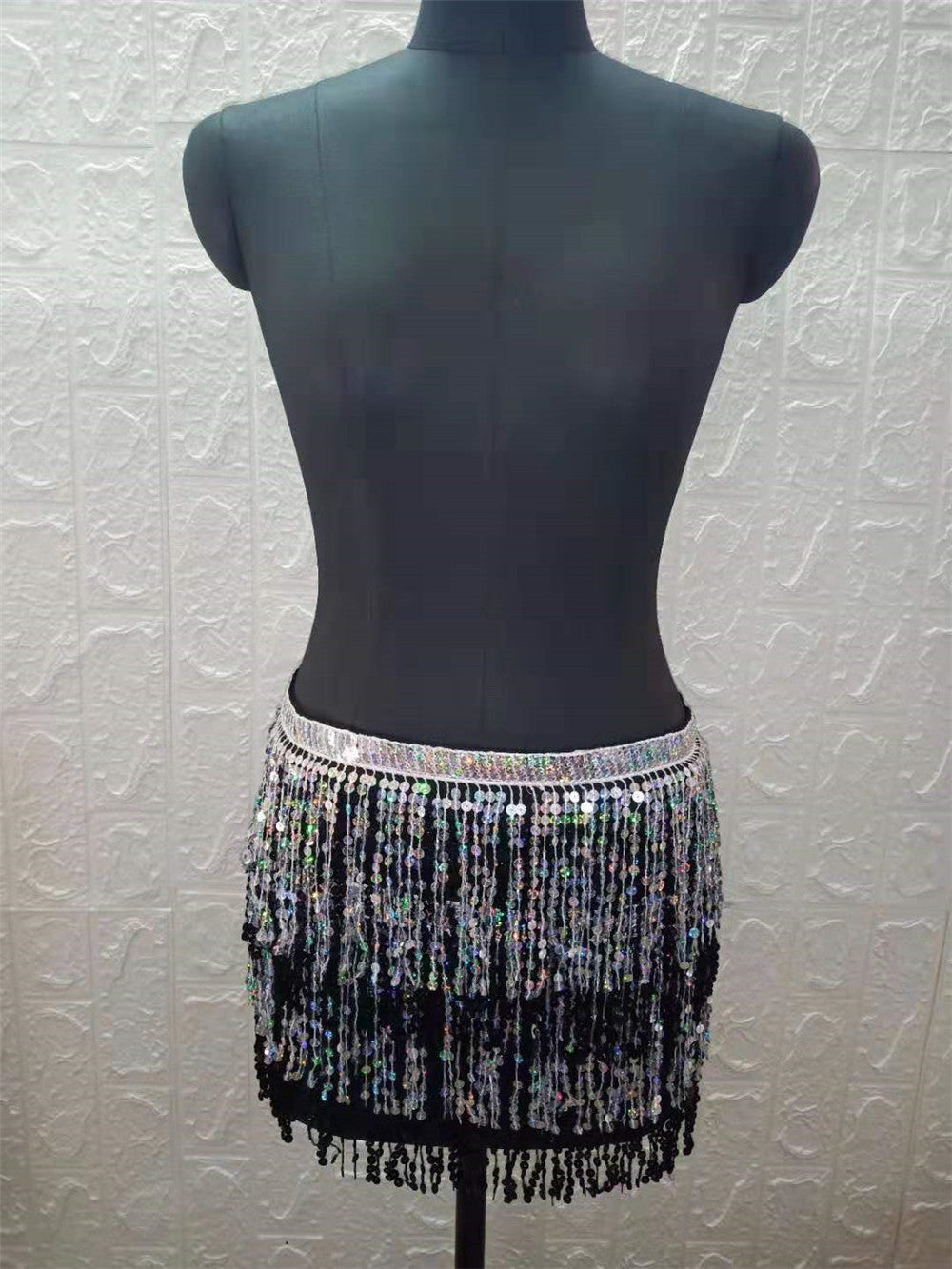 Sequin Tassel Lace-Up Skirt