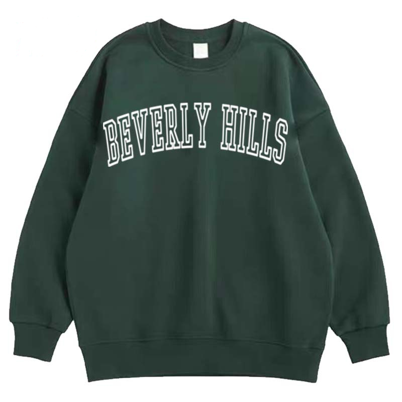 BEVERLY HILLS Retro Dark Green Long Sleeves Sweater (7517819732056)