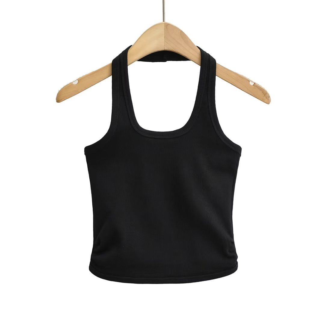 Square Collar Slim-Fit Vest Sling Top
