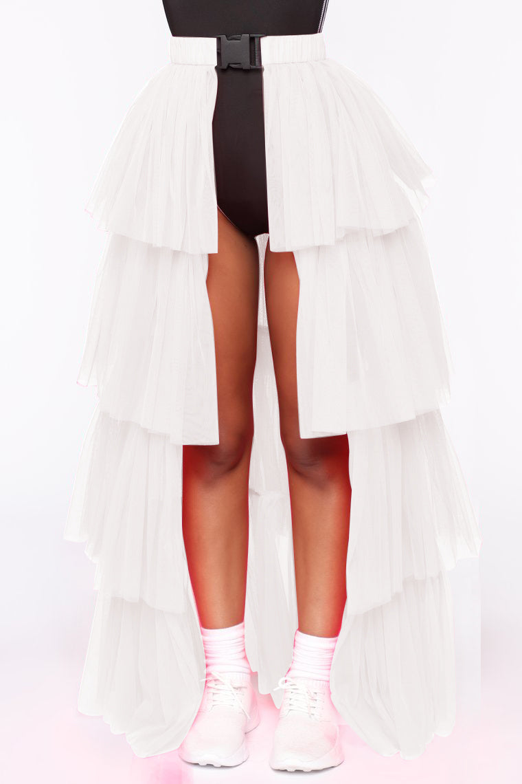 Mesh Stitching Pettiskirt Buckle Skirt