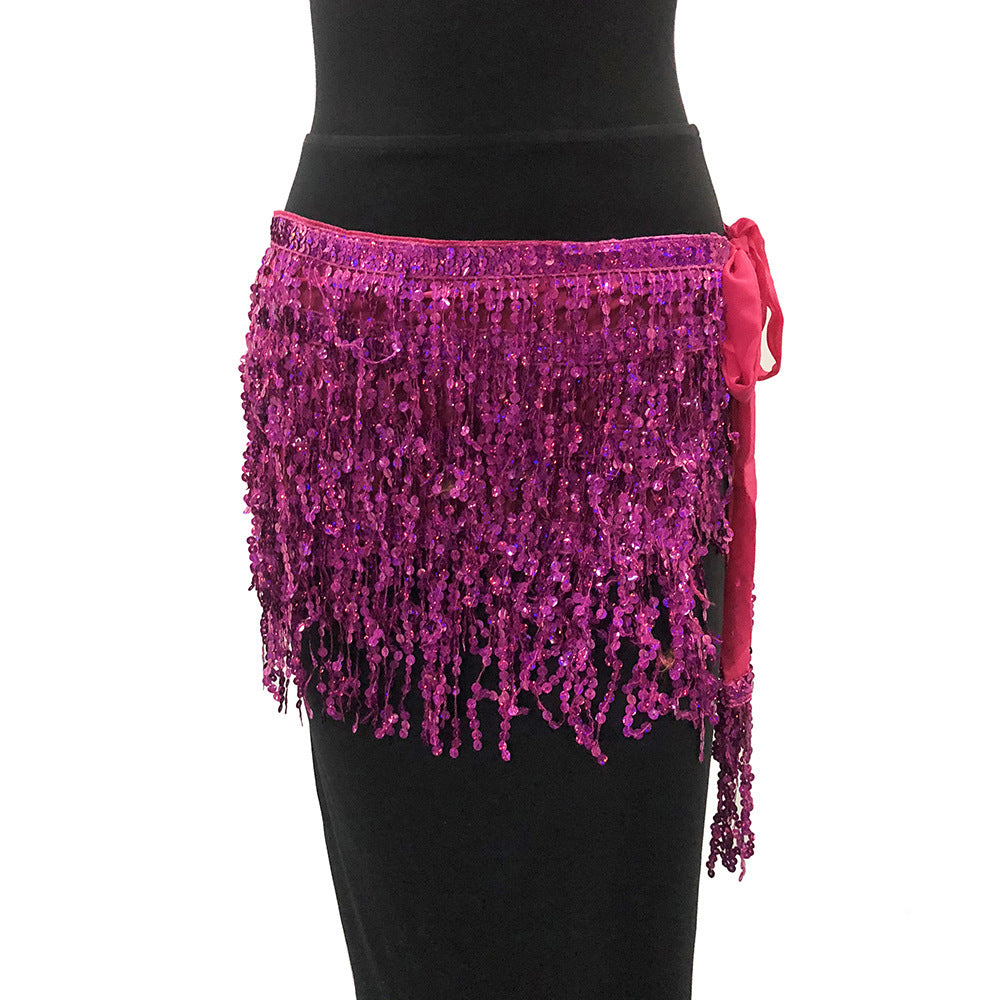 Sequin Tassel Lace-Up Skirt