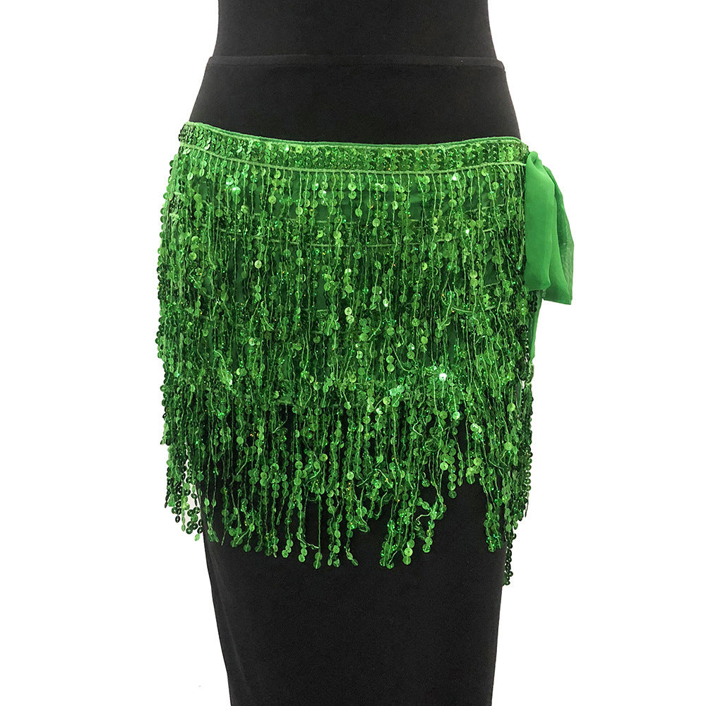 Sequin Tassel Lace-Up Skirt