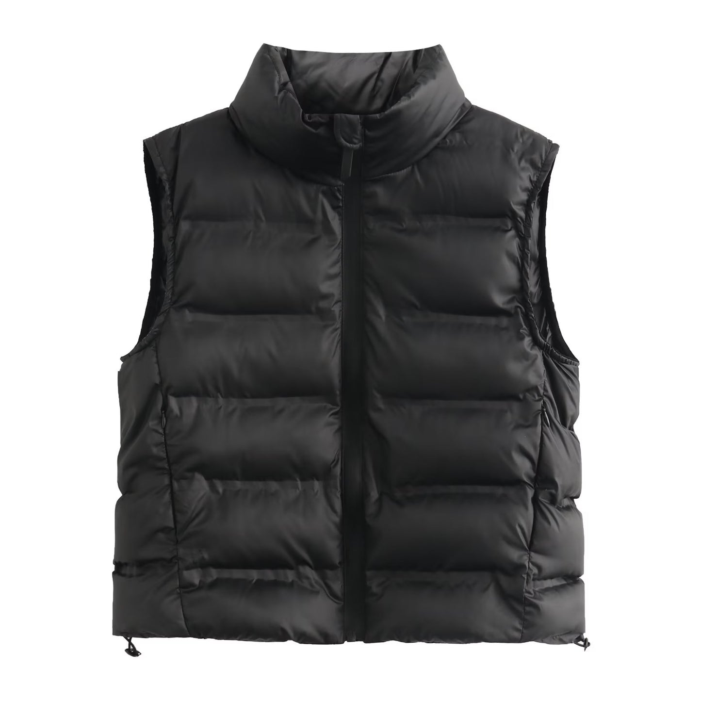 Sleeveless Stand-Collar Cotton-Padded Vest Jacket