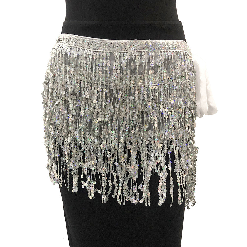 Sequin Tassel Lace-Up Skirt