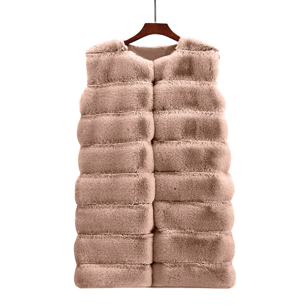 Cotton-Padded Plush Vest Coat