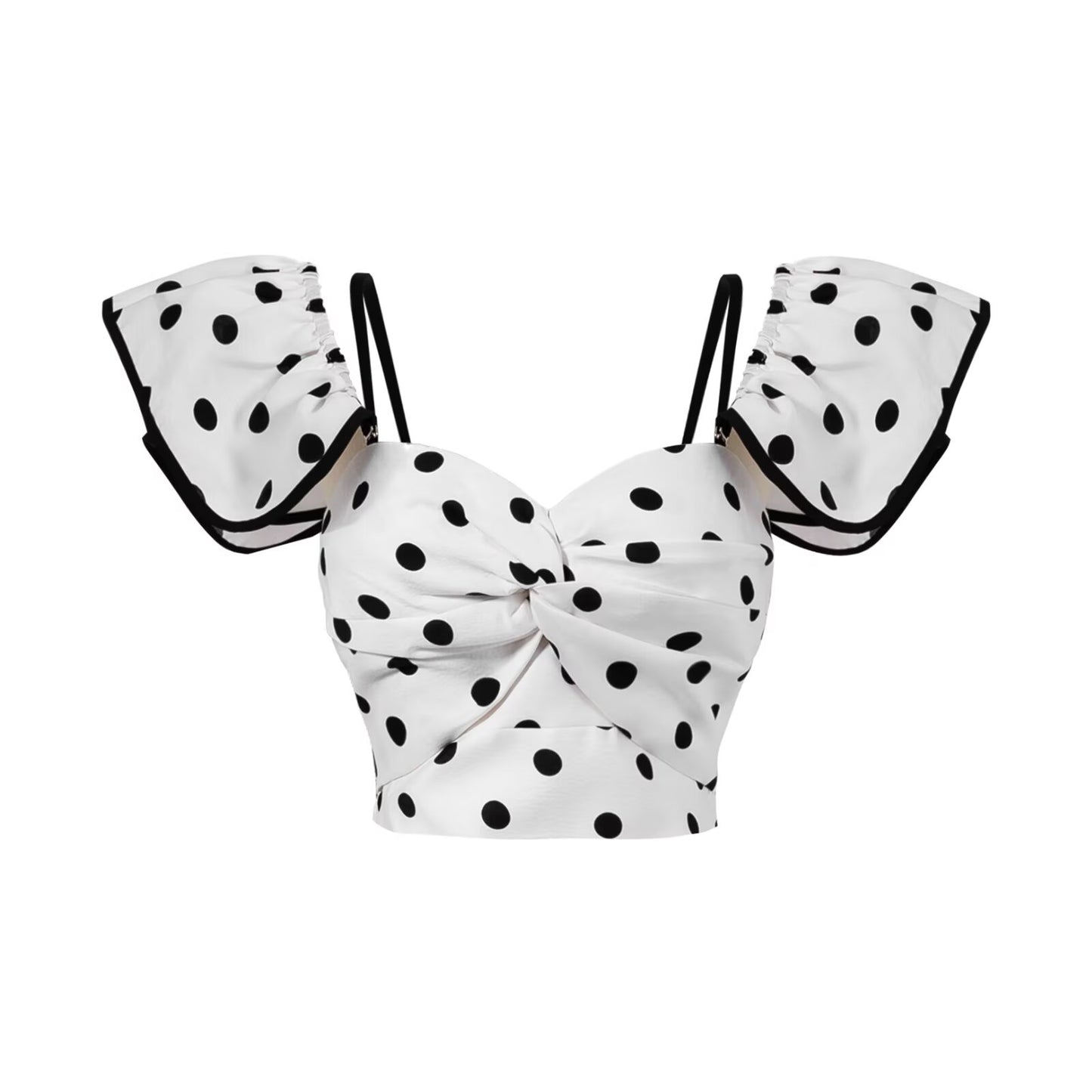 Tube Top Bottoming Polka-Dot Crop-Top