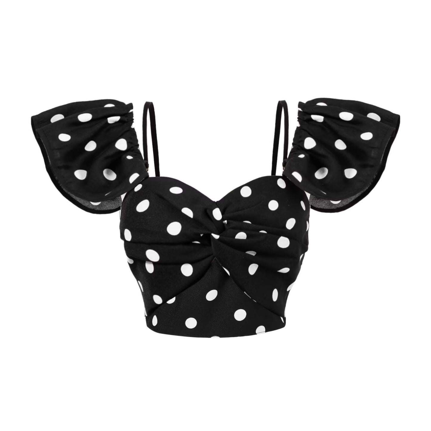 Tube Top Bottoming Polka-Dot Crop-Top