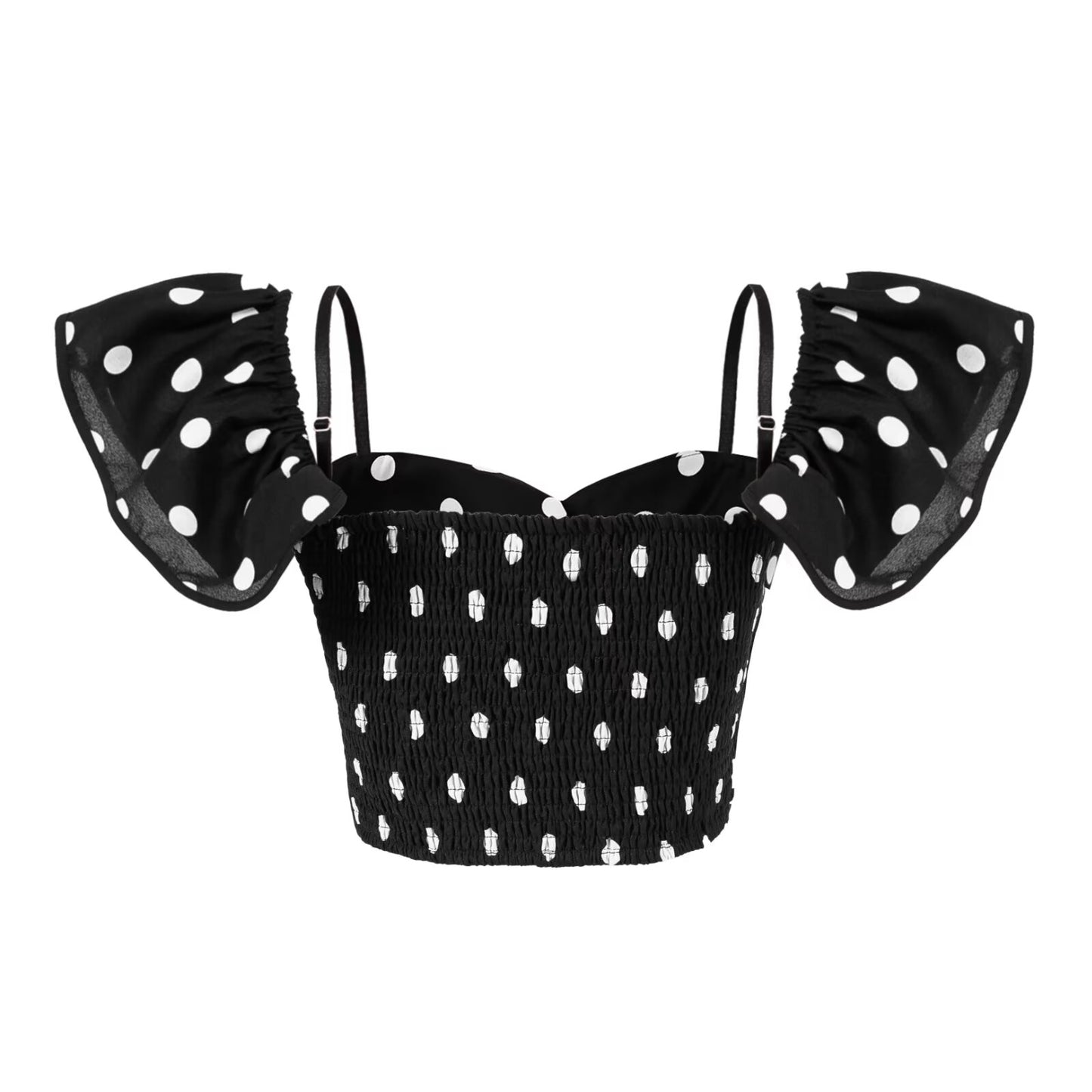 Tube Top Bottoming Polka-Dot Crop-Top