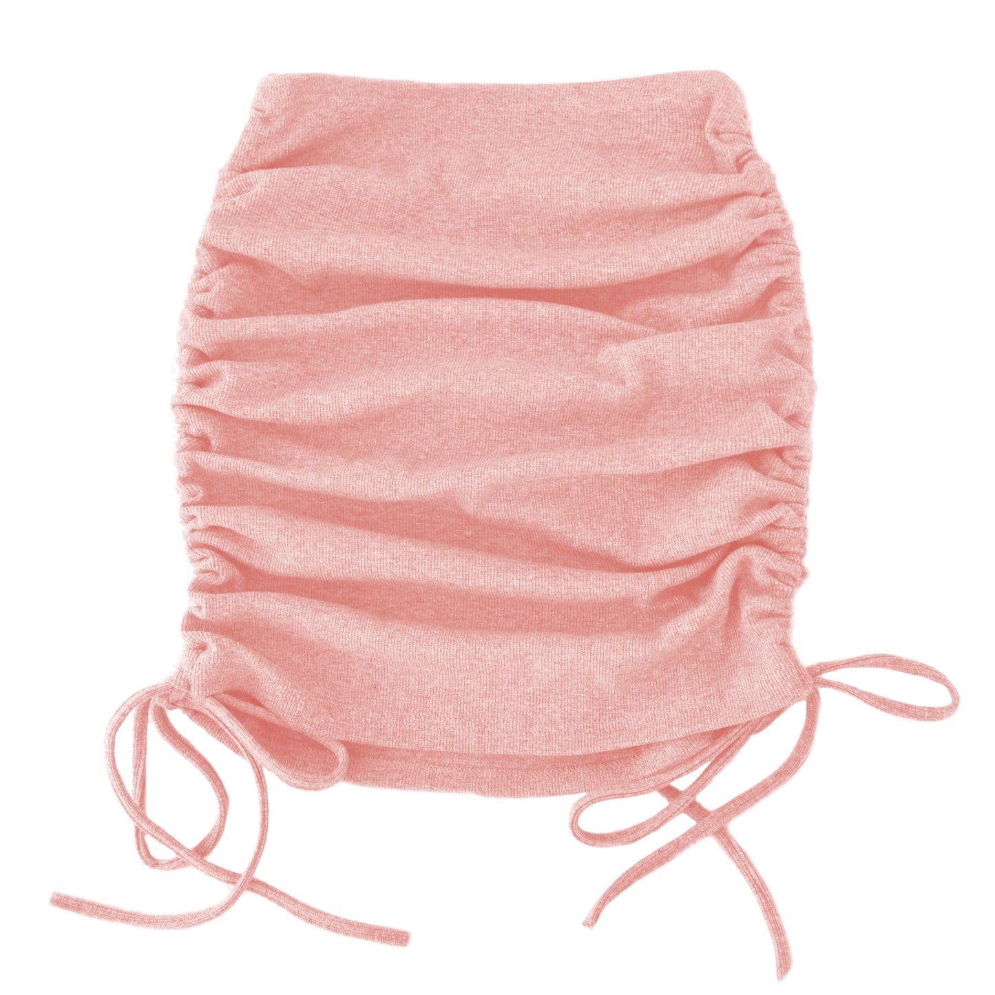 Threaded Side Drawstrings Elastic Pleated Skirt