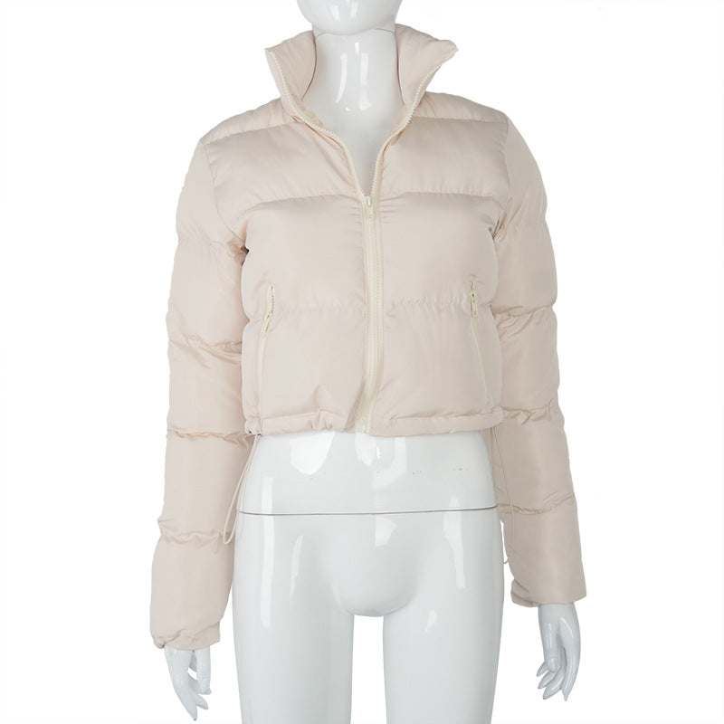 High-Collared - High Collar Thick Cotton Jacket Coat (7516645720152)