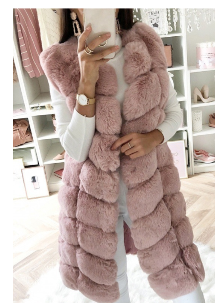 Cotton-Padded Plush Vest Coat
