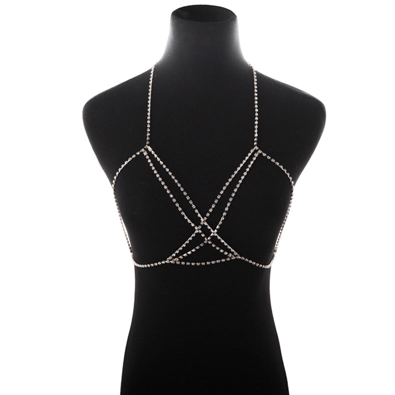 All Rhine - Criss-Cross Rhinestone Bohemian Body Chain Necklace (7517781360728)