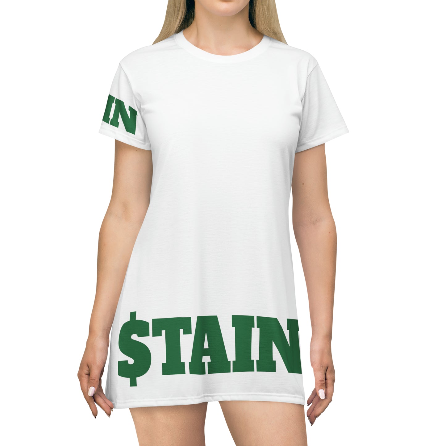 STAIN T-Shirt Dress Green (7479083794520)
