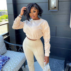 Contrast-Stitching Two-Piece Set
