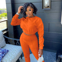 Contrast-Stitching Two-Piece Set