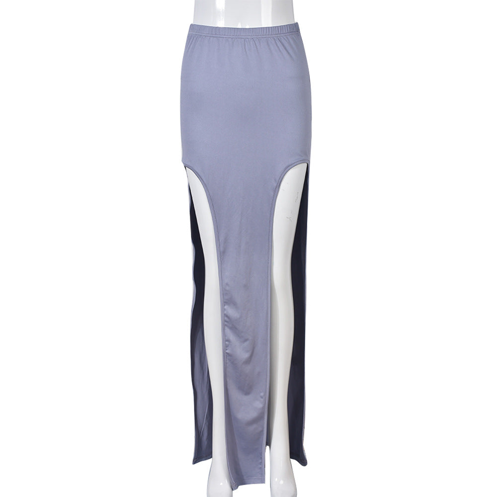 Hollow-Out Cut-Out Elastic Waist Skirt