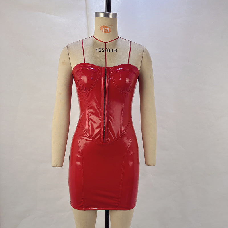 Leather Tube-Top - Hip Dress (7516662693976)