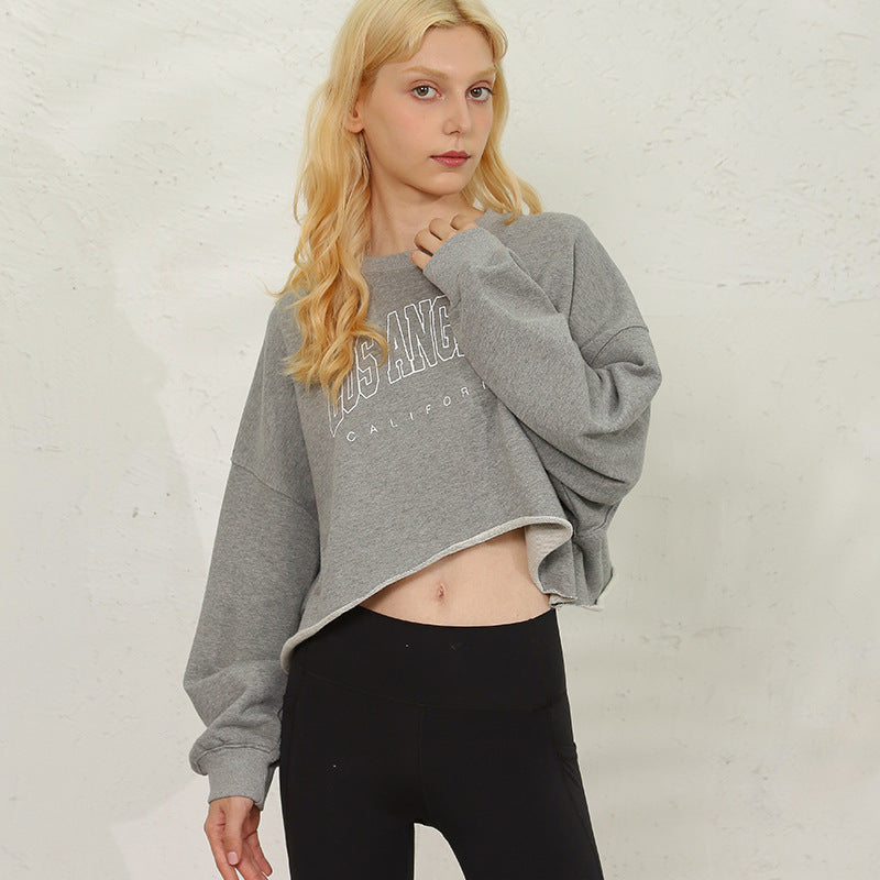 Cropped Slimming Crop-Top Sweater - Loose-Fitting (7517806493784)