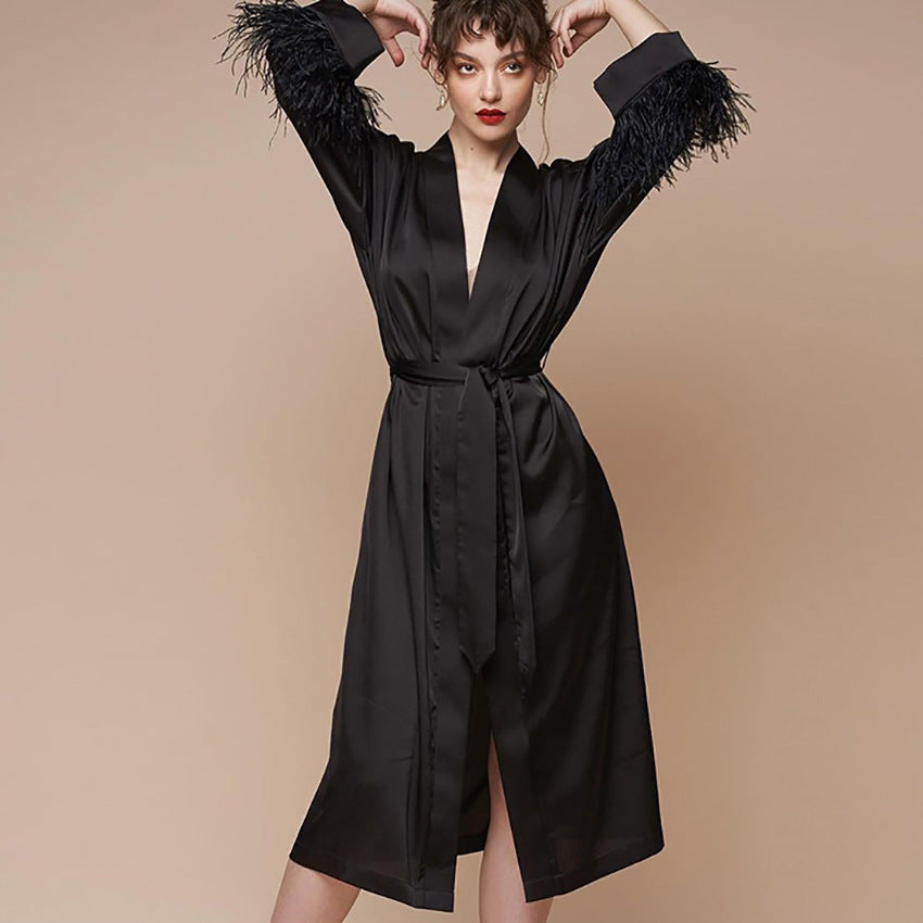 Ostrich Feather Cardigan Nightgown