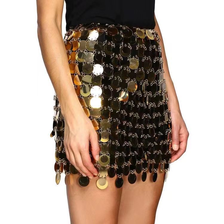 Criss-Cross Sequin Skirt