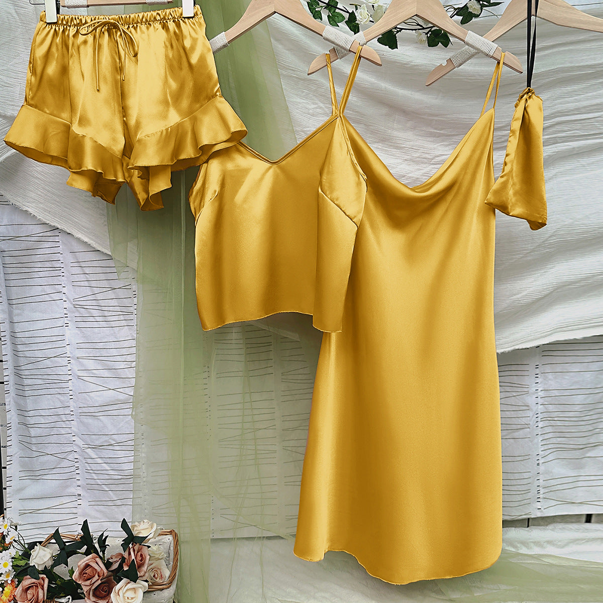 Camisole Four-Piece Lightweight Pajamas Set
