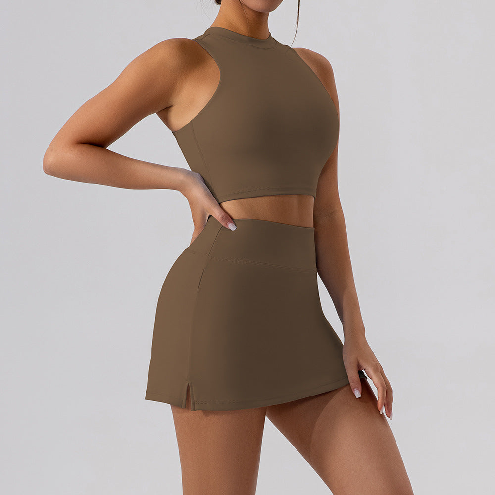 Slim-Fit Sheath Two-Piece Skort Set