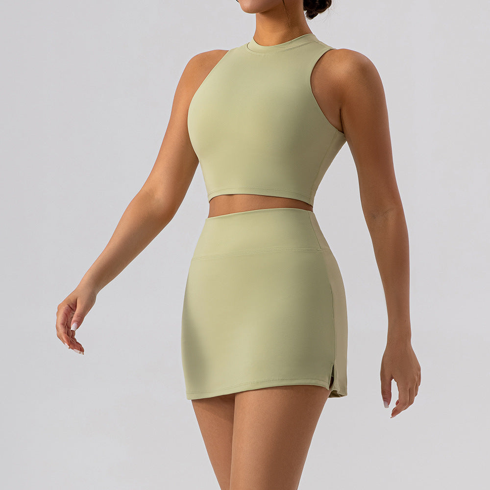Slim-Fit Sheath Two-Piece Skort Set