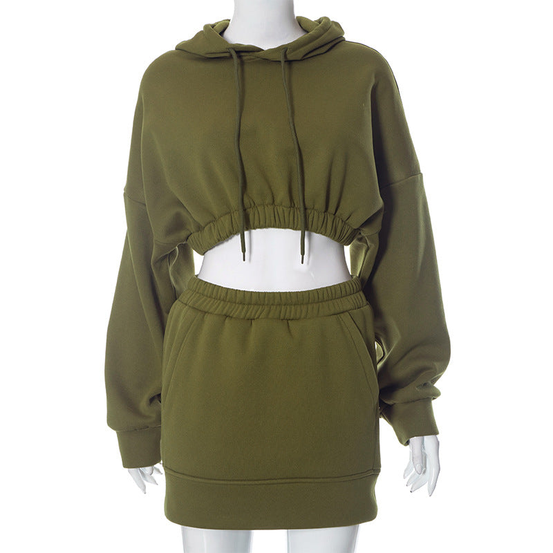 Cropped Hoodie & Skirt Two-Piece Suit (7524302815320)