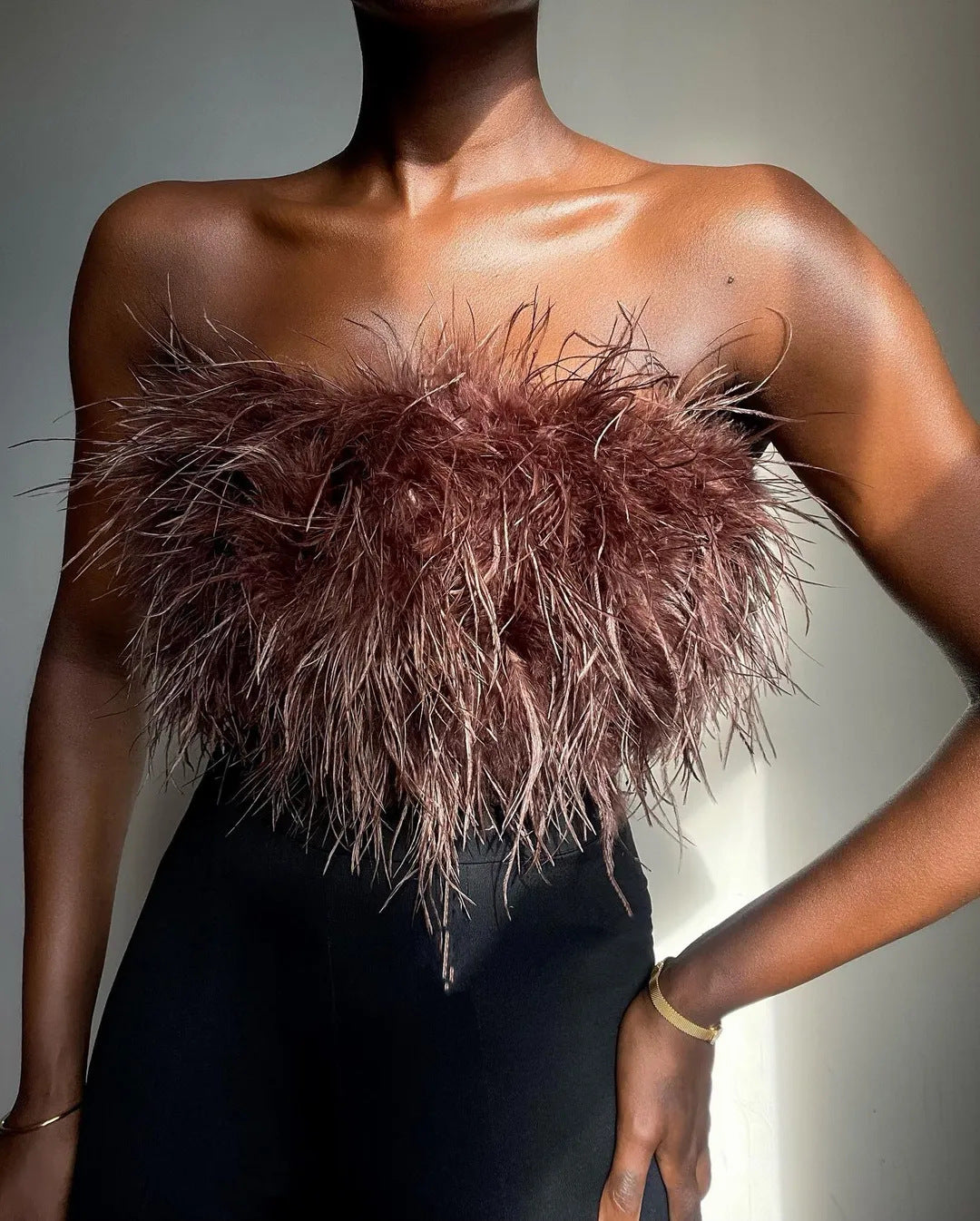 Fur! - Feather Fur Tube Top (7517947854936)