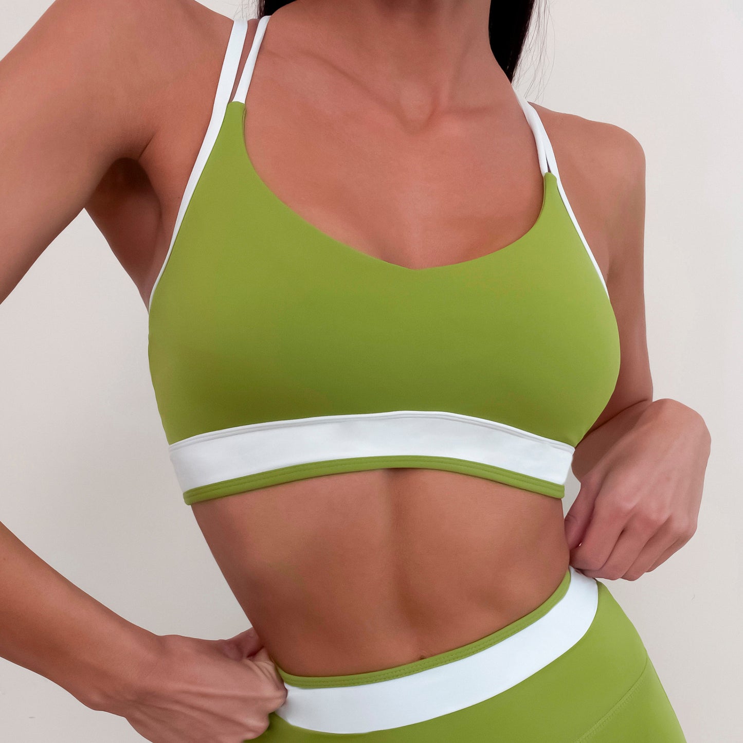 Crossy-Back - Contrast Color Sleeveless Yoga Set (7520694730840)