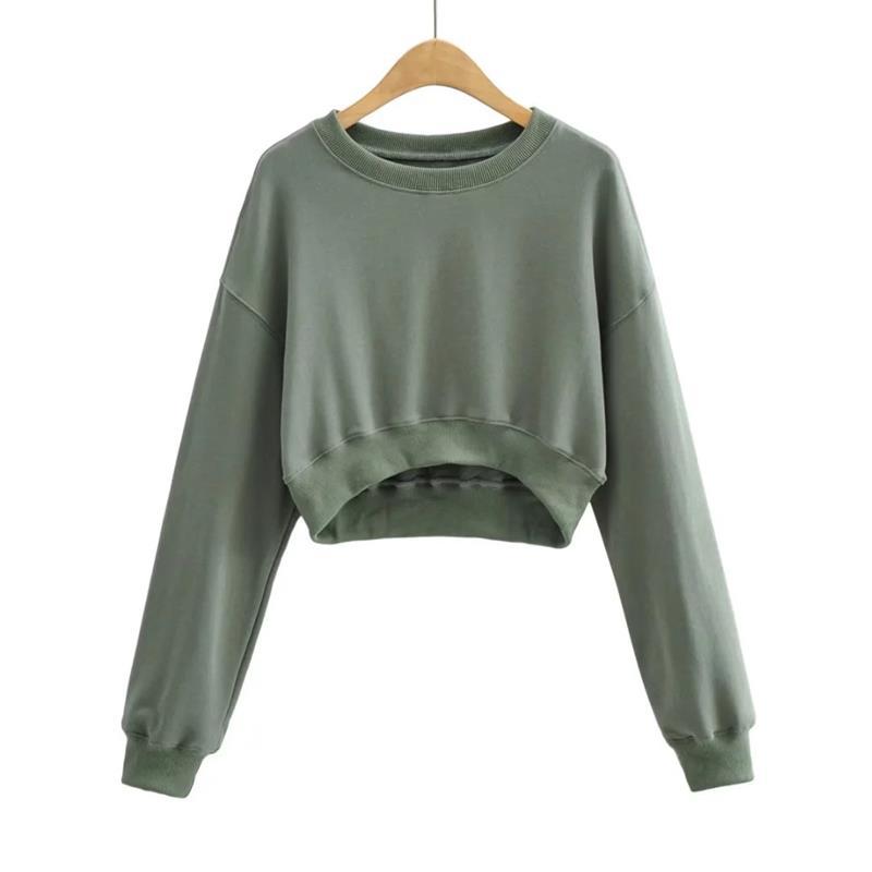 Terry Pullover - High-Waist Crop-Top Sweatshirt (7517822025816)