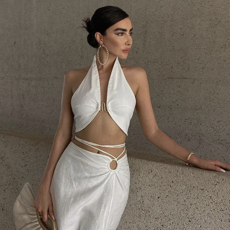 Crochet Backless Halter Top
