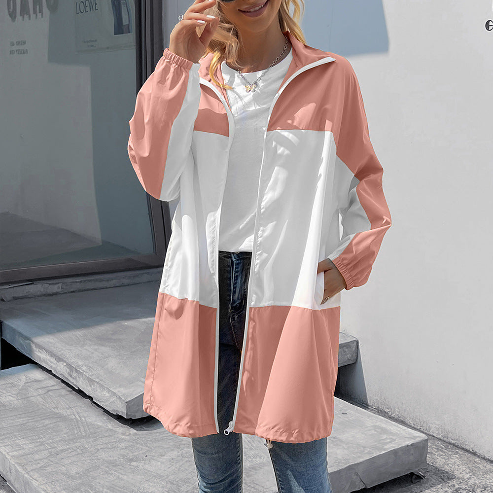 Color Matching Waterproof Outdoor Raincoat Jacket Top (7524754587736)