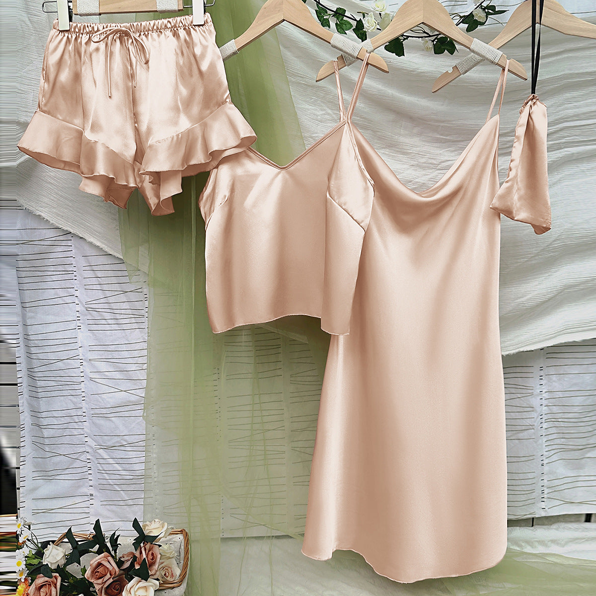 Camisole Four-Piece Lightweight Pajamas Set