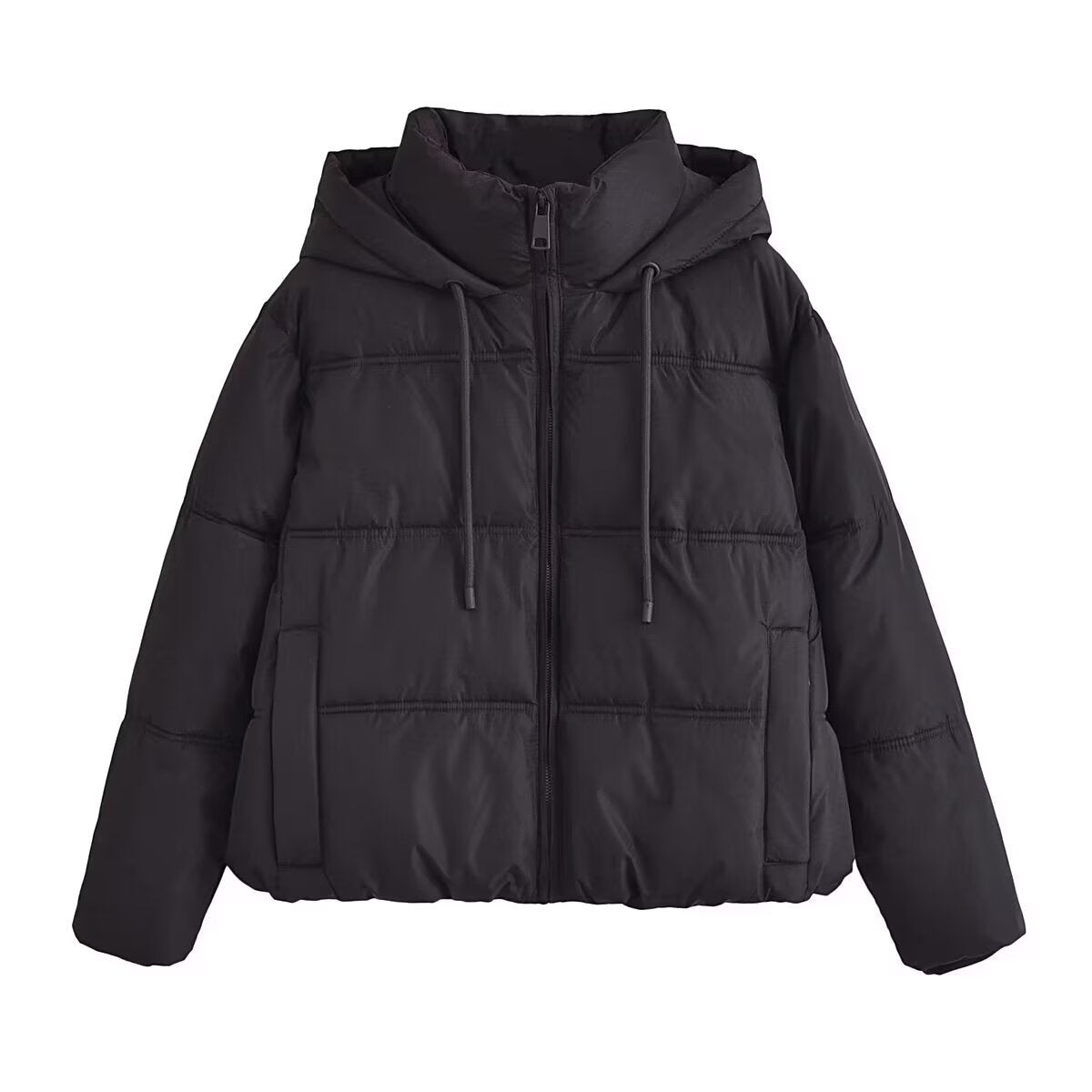 Winter Women Clothing All Match Casual Hooded Cotton Clothing Cotton Coat (7524988125272)