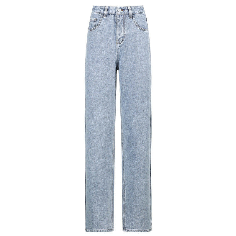 Printed Straight Leg Butterfly-Bow-Knot Denim Jeans (7524741218392)