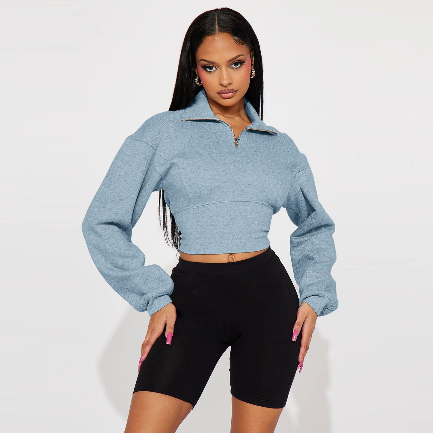 Waist-Sweater - Solid Color Long Sleeves (7517822189656)
