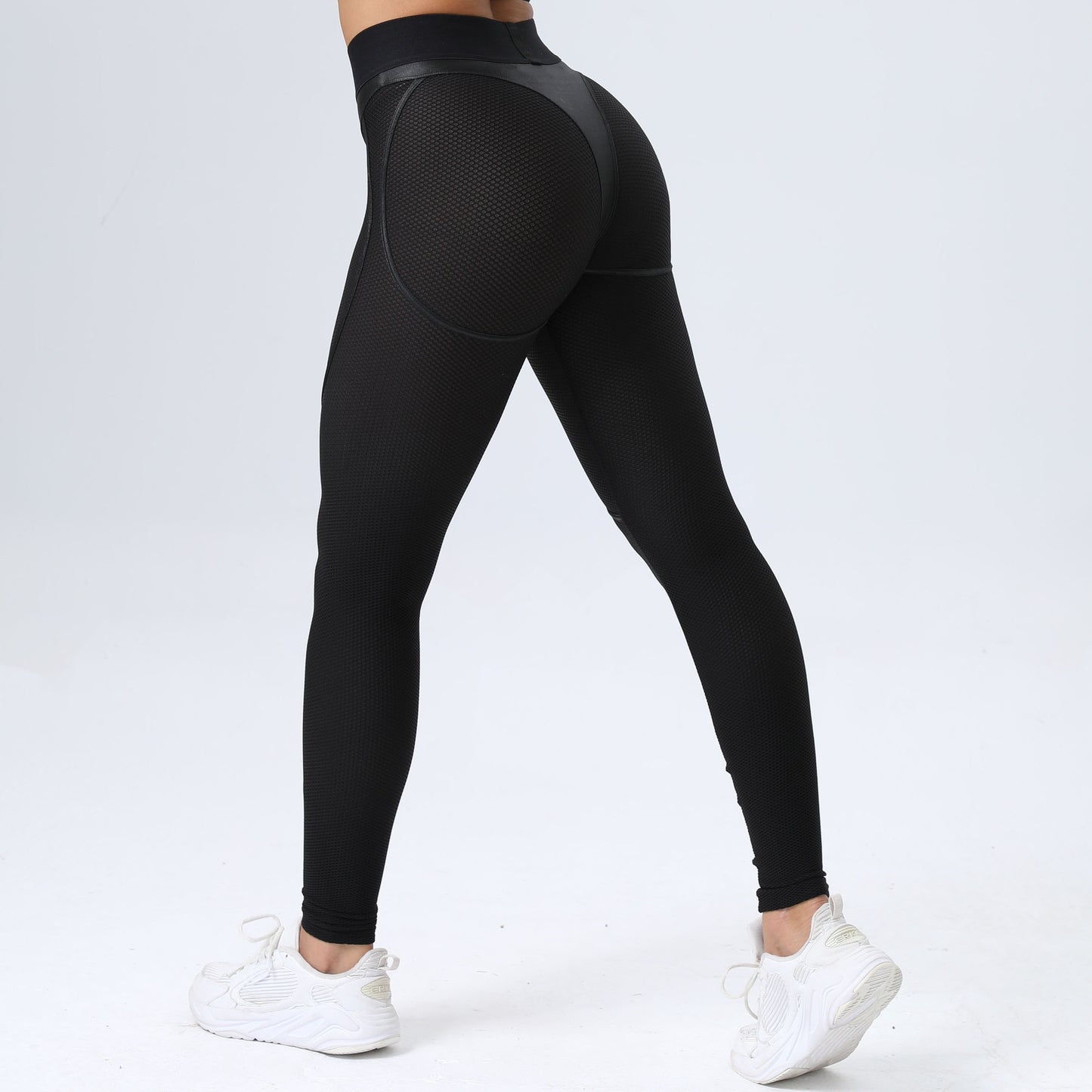 Robotic - Color Block Patchwork Sports Bra & Hip Lifting Pants Two-Piece Set (7516855861336)