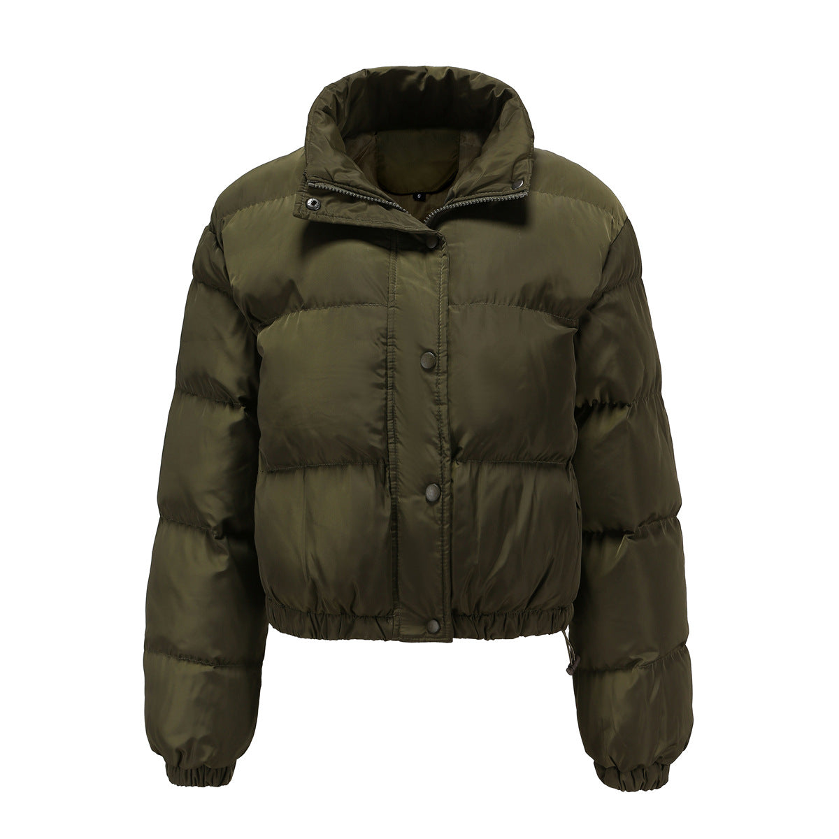 Short Cotton Jacket Long Sleeves High Collar Cotton-Padded Coat (7516616294488)