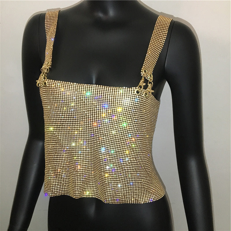 Chains Camisole Spaghetti Straps Baring Tube-Top