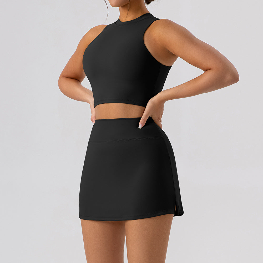 Slim-Fit Sheath Two-Piece Skort Set