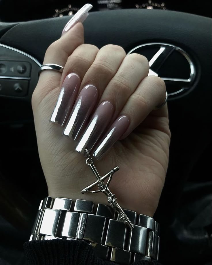 Metallic Brush Nails