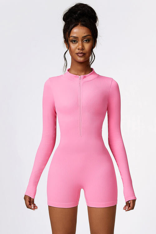 Romper Active - Half-Zip Long Sleeve Active Romper (7484684501080)