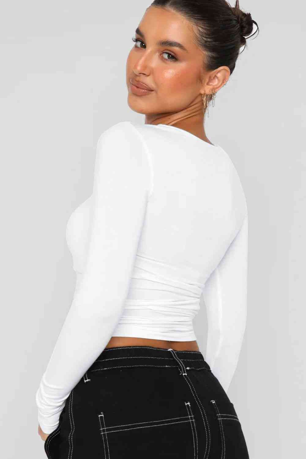 Round Neck Long-Sleeves Top (7501314031704)