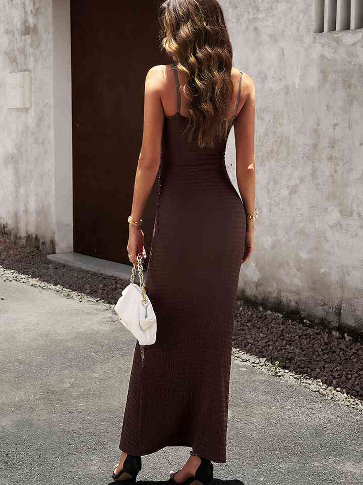 Spaghetti Strap Bodyline - Maxi Dress (7515541635160)