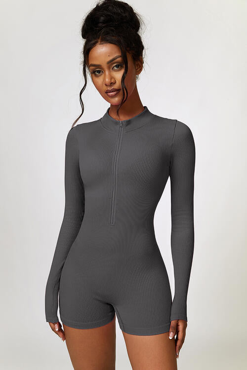 Romper Active - Half-Zip Long Sleeve Active Romper (7484684501080)