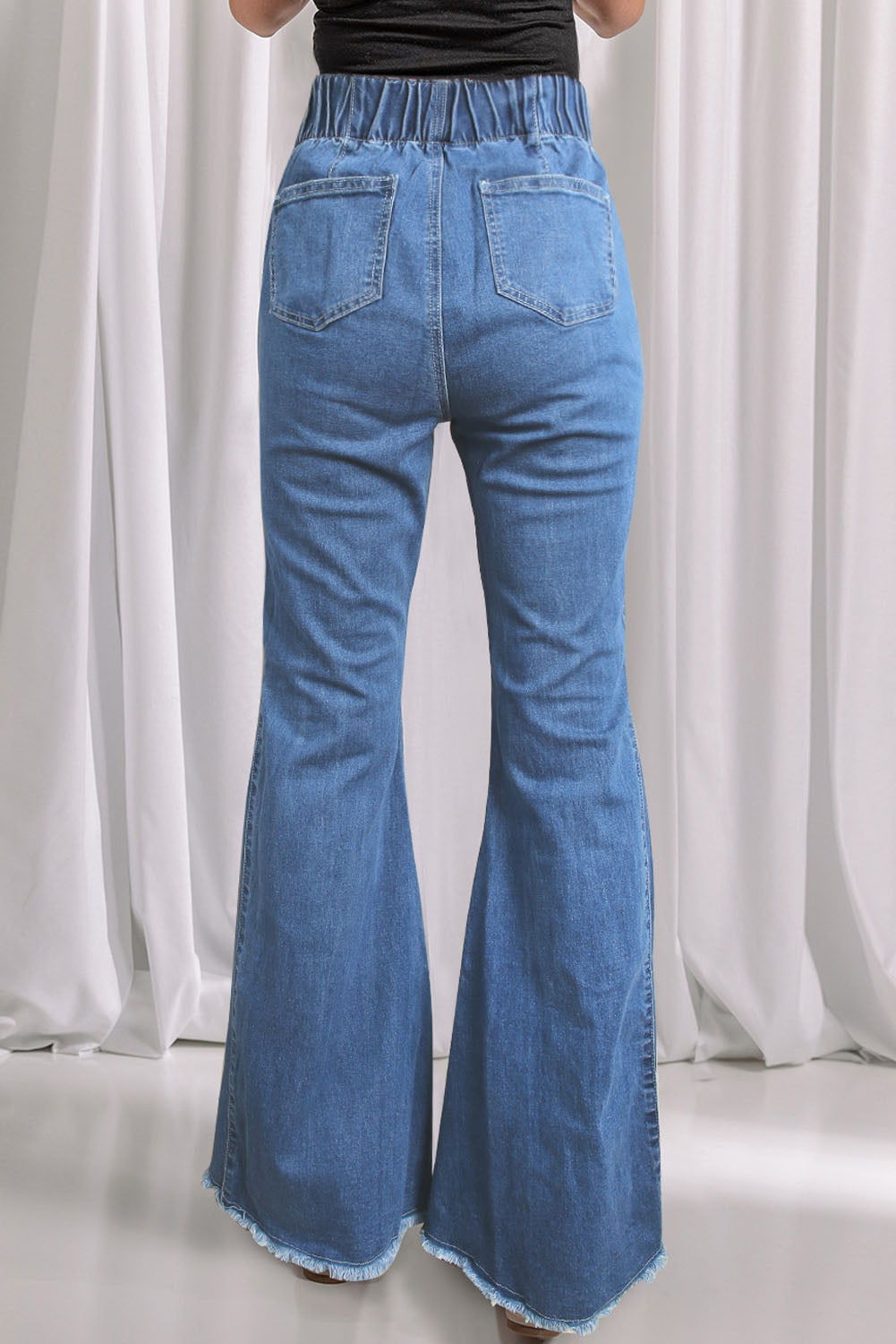Elastic Flared Denim Jeans