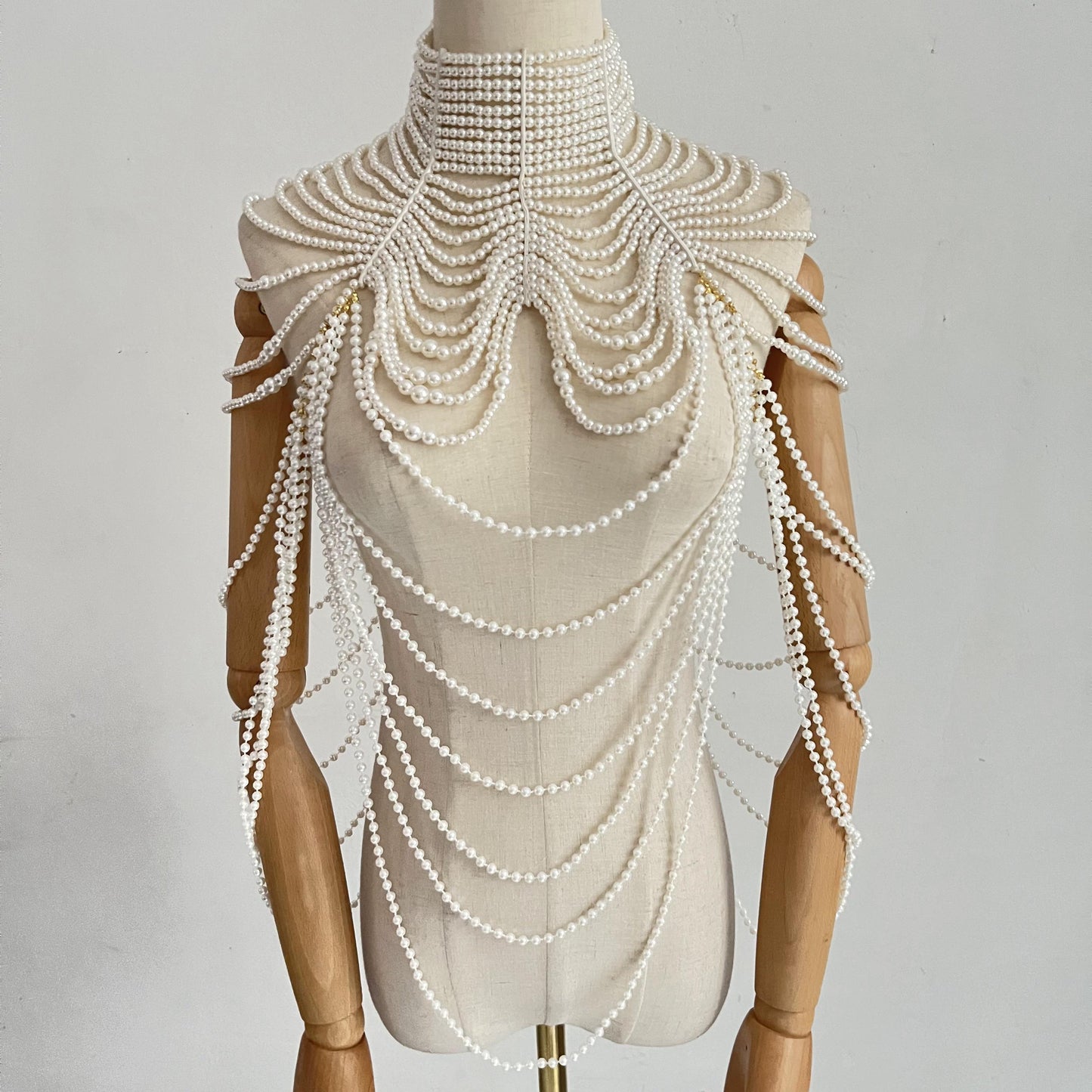 Pearl Neck Chain Multi-Layer Body Necklace (7517781721176)