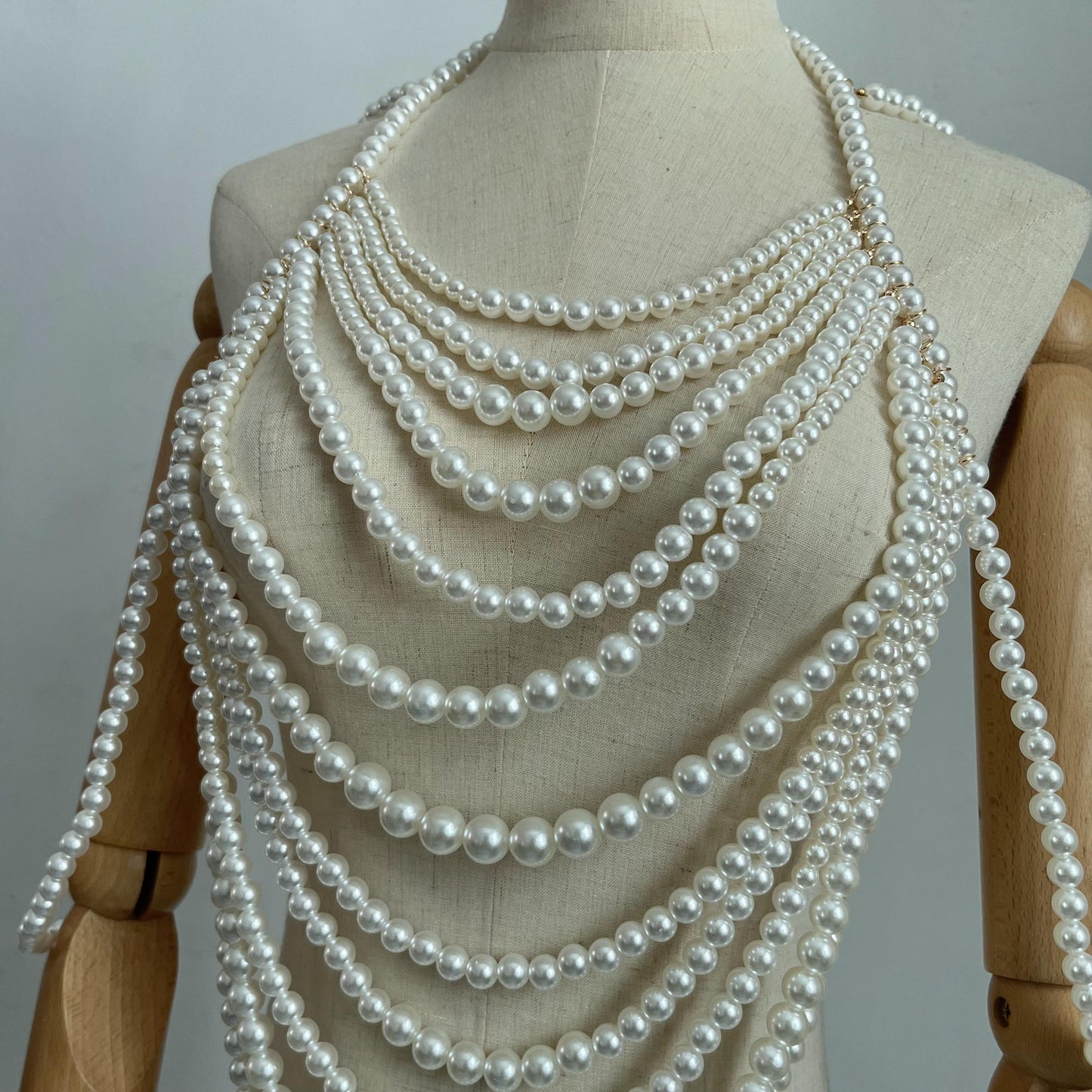 Halter Multi-Layer Pearl Suspenders Vest Tube-Top