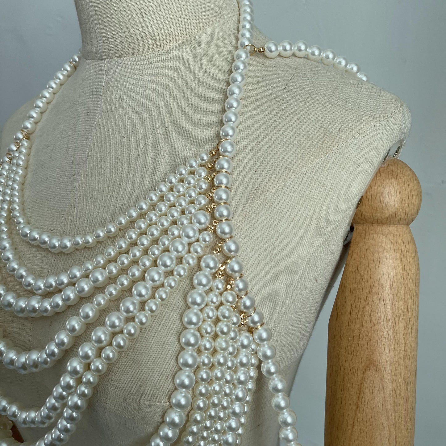 Halter Multi-Layer Pearl Suspenders Vest Tube-Top
